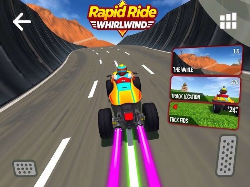 Rapid Ride Whirlwind track selection screen showing Indian locations