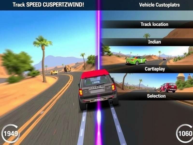 Rapid Ride Whirlwind gameplay screenshot showing high-speed racing action