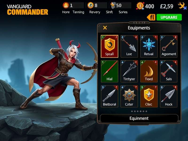 Archero Vanguard Commander hero selection screen