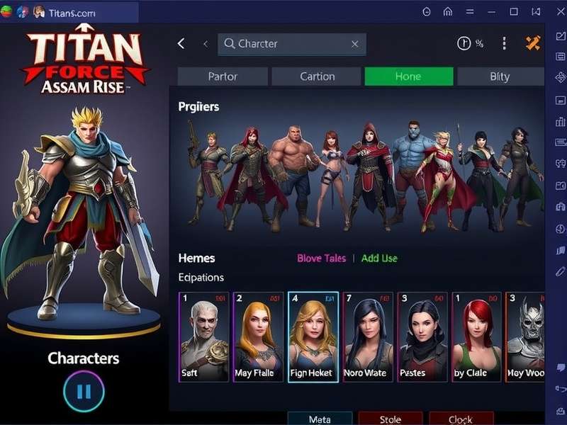 Titan Force Assam Rise character customization interface
