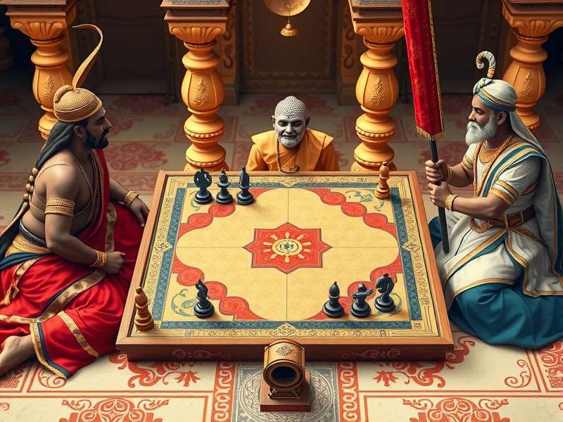 Ancient Indian board game setup showing Shakuni S Epic Gambit pieces