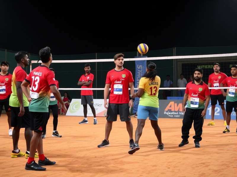 Rajasthan Volley Elite championship match in progress