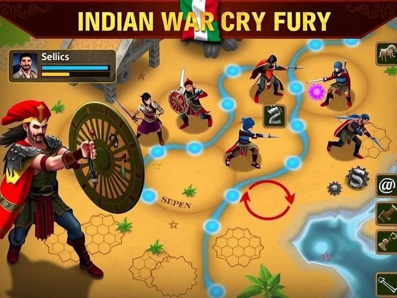 Indian War Cry Fury character selection screen showing diverse warrior classes