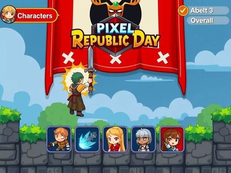 Pixel Warriors Republic Day character selection screen