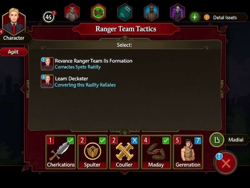 Ranger Team Tactics Character Selection Screen