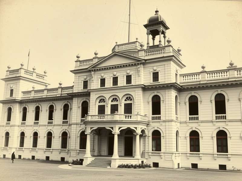 Historical photograph of Royal Palace Of Kapurthala from early 1900s