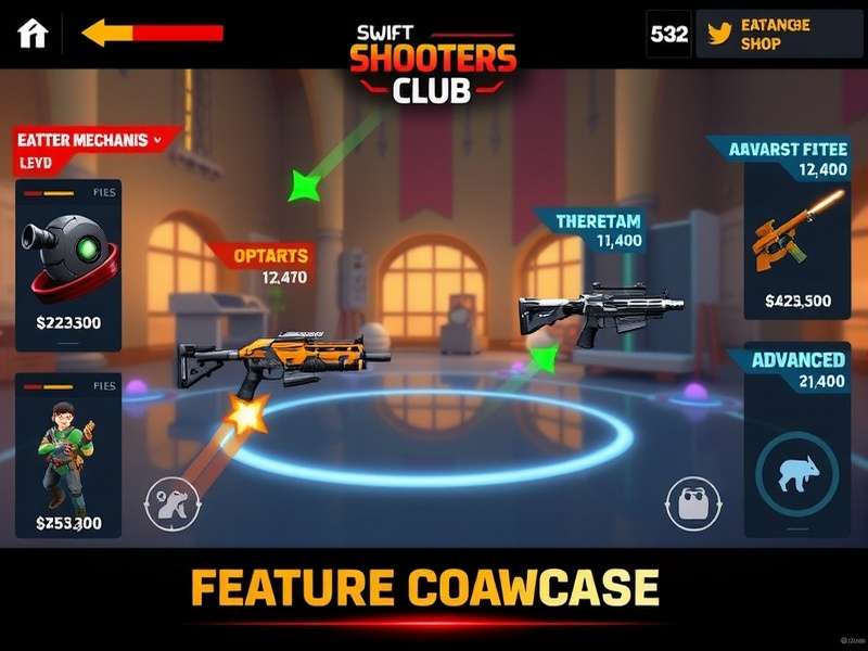 Swift Shooters Club gameplay screenshot showing advanced combat mechanics