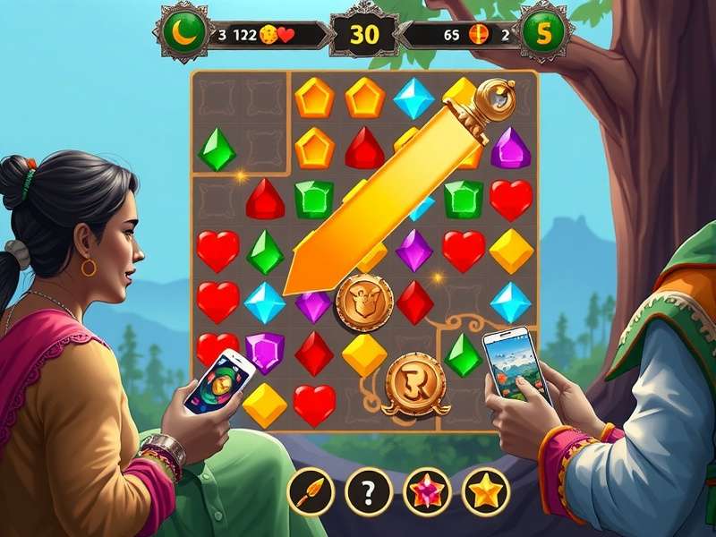 Precious Jewel Quest gameplay screenshot showing jewel matching