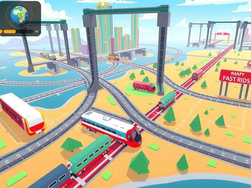 Rapid Transport Trek gameplay screenshot showing transportation network