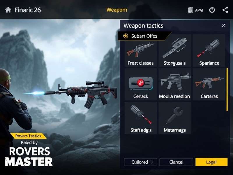 Rovers Royale Master weapon customization interface showing various attachments