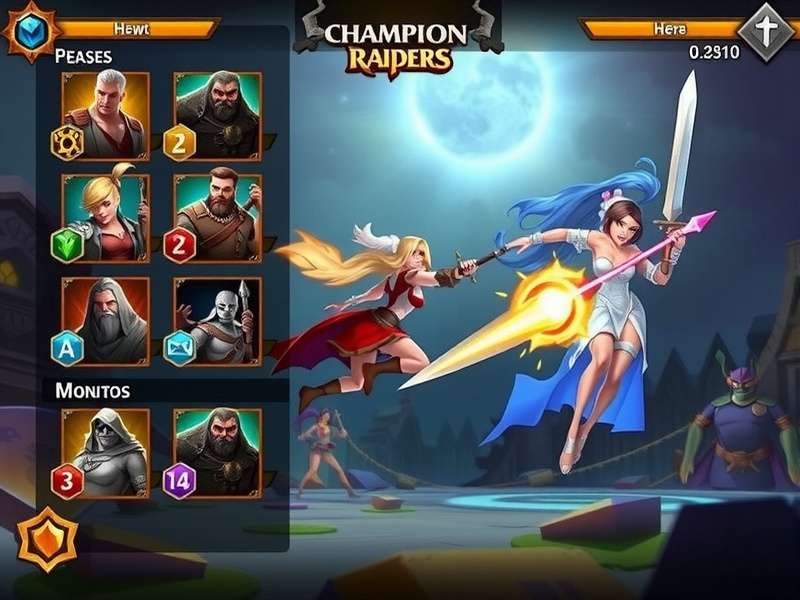 Champion Raiders gameplay screenshot showing character selection