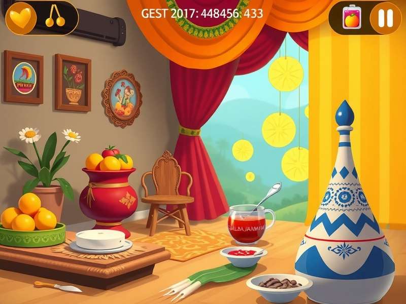 Gulab Jamun Glory gameplay screenshot showing colorful Indian festival theme