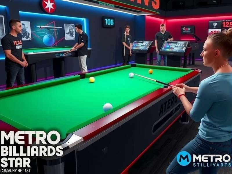 Metro Billiards Star community event showing players interacting in virtual space
