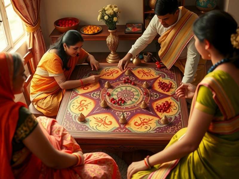 Traditional Durga Dash game board setup