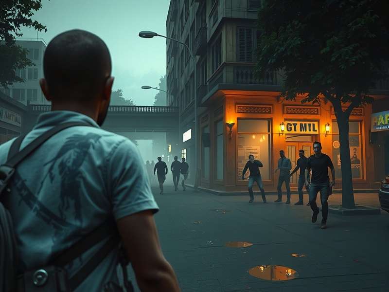 Zombie Mayhem Pune Pandemic gameplay screenshot showing zombie horde in Pune streets