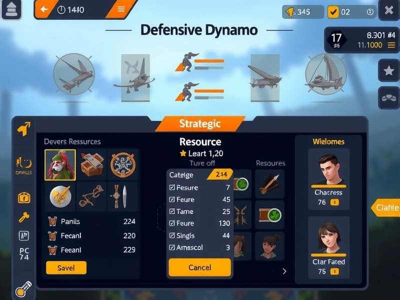 Defensive Dynamo gameplay screenshot showing strategic interface