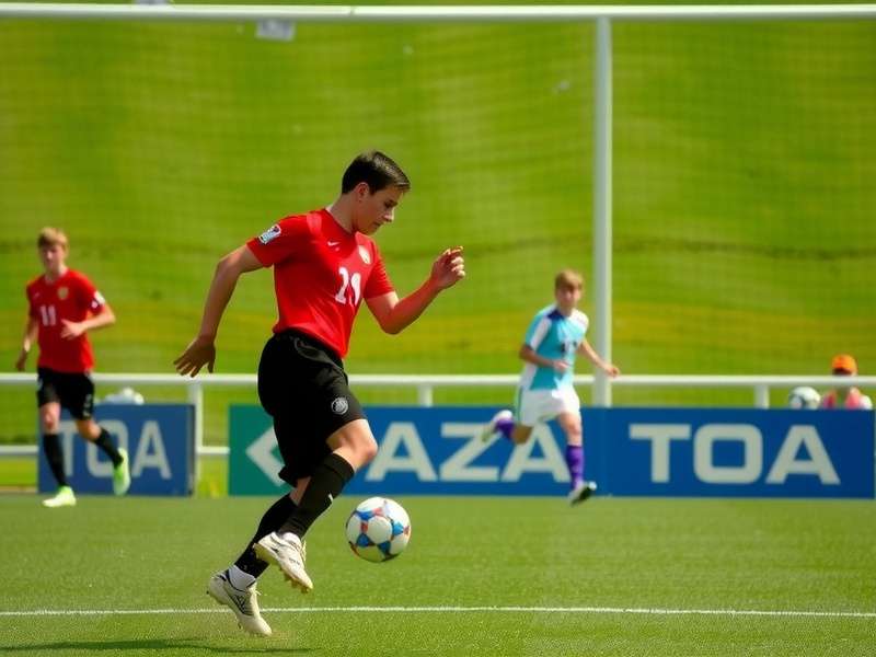 Soccer player practicing dribbling drills on a field