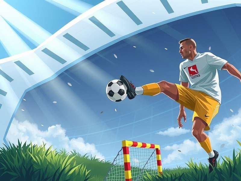 Football player performing a skillful dribble