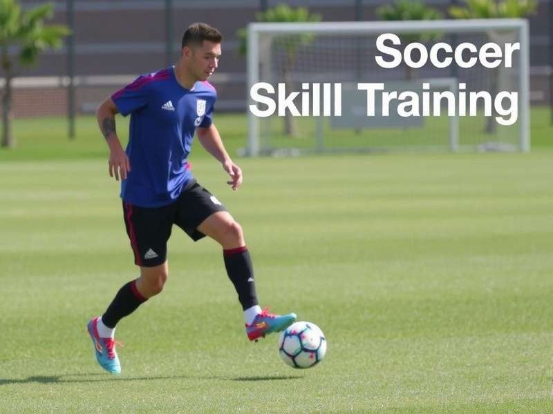 Youth soccer training session at Dallas soccer academy showing dribbling drills