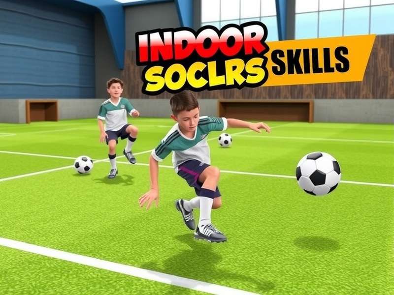 Indian children practicing indoor soccer skills in a futsal court