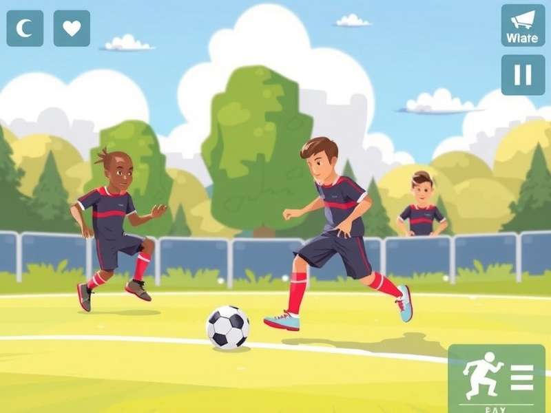 Young Indian footballers training on a field during sunset