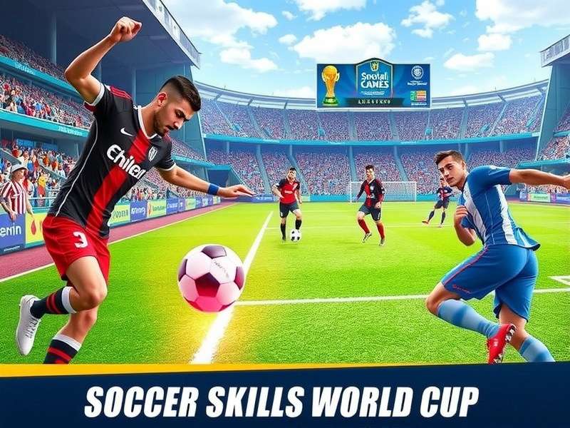 Soccer Skills World Cup Game gameplay showing advanced dribbling move