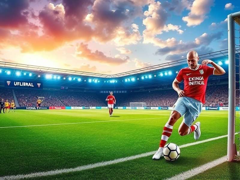 Euro Cup Game intense virtual football match scene