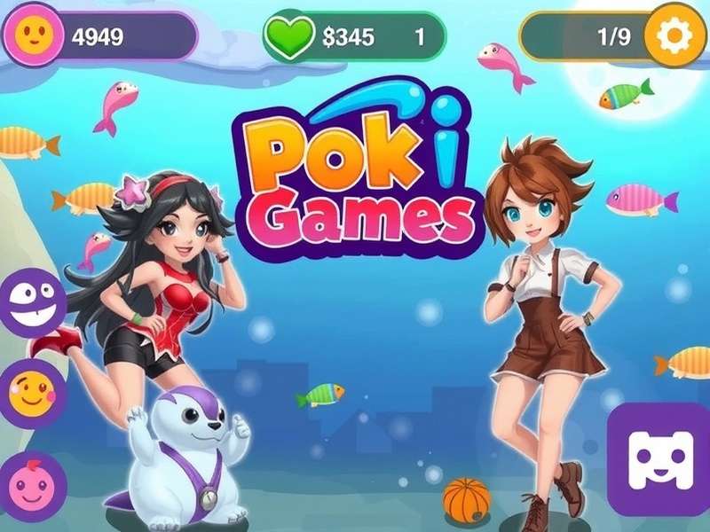 Dynamic soccer gameplay scene from Poki Games' Soccer Skills showing a player performing a skill move