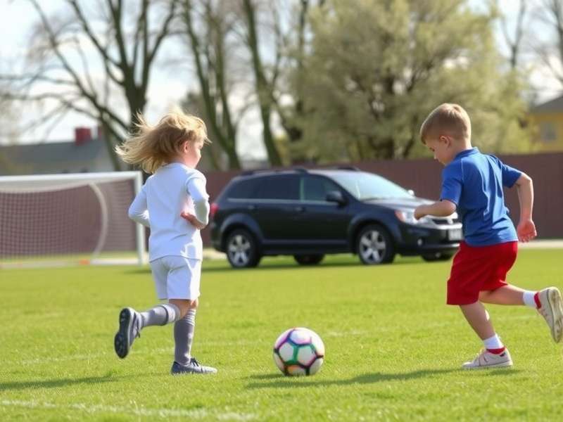 Indian children practicing soccer skills on a field with coach