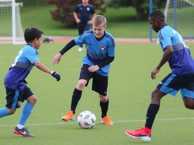 Youth soccer training session in India with coach guiding players