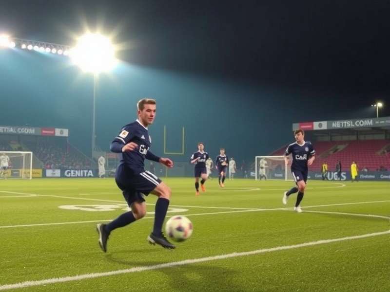 Professional footballer executing a precise skill move during a match