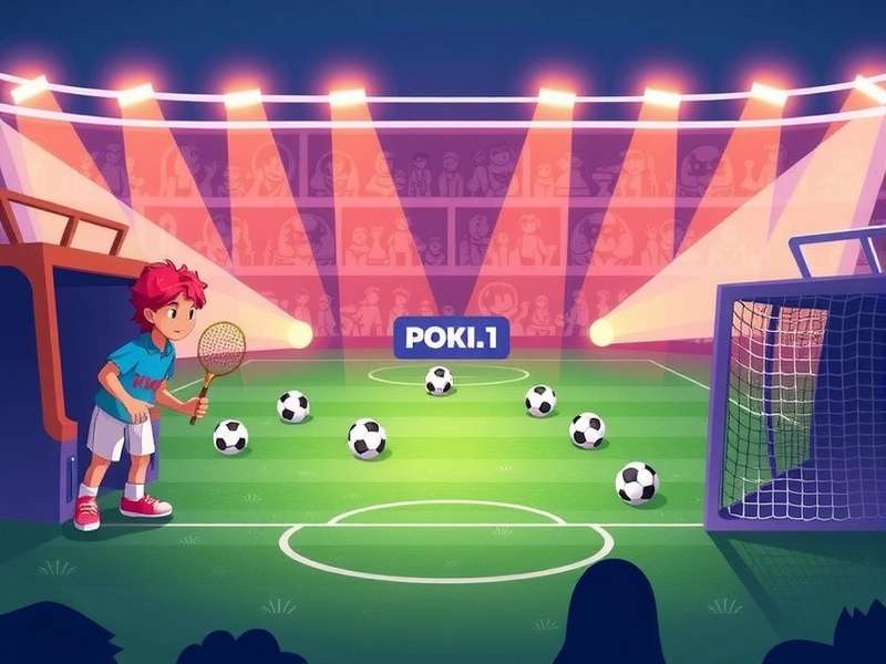 Exciting soccer game scene with players and ball