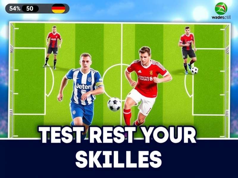 Virtual football gameplay screenshot showing advanced soccer skills in action