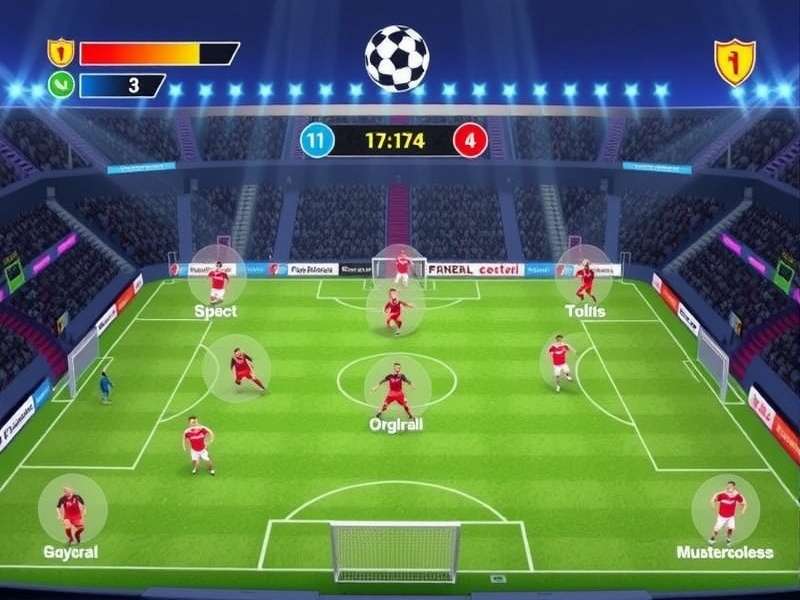 Dynamic gameplay screenshot of Soccer Skills Champions League Unblocked showing a player performing a skill move