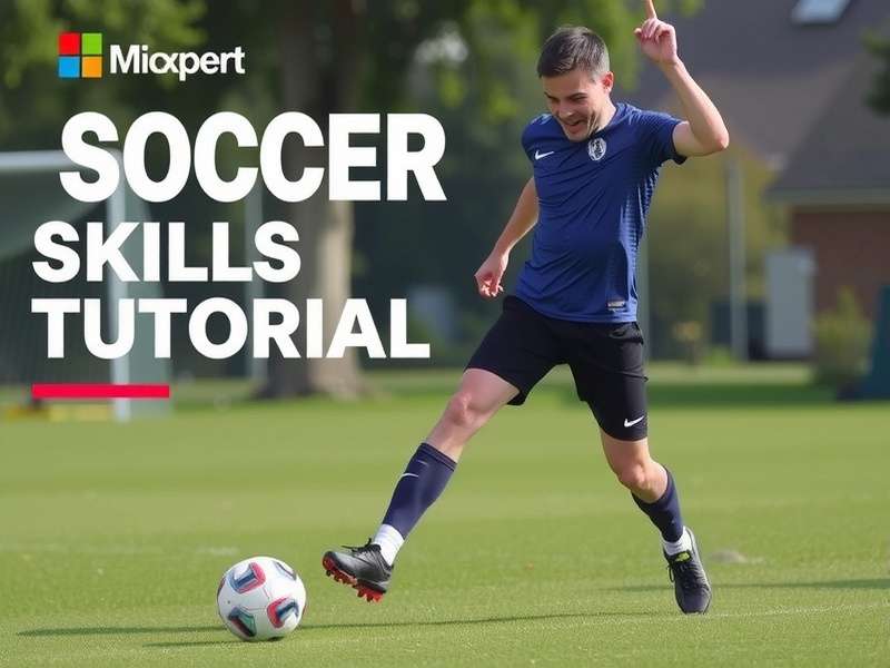Young football players practicing skills on a field