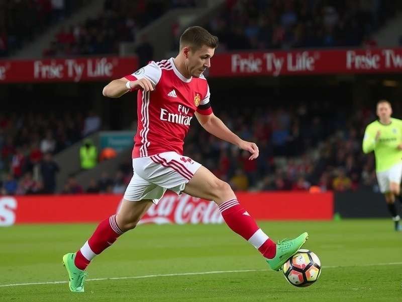 Soccer player executing advanced skill move during match