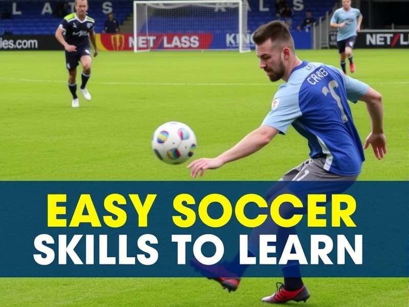 Young football player practicing dribbling skills between cones on a field