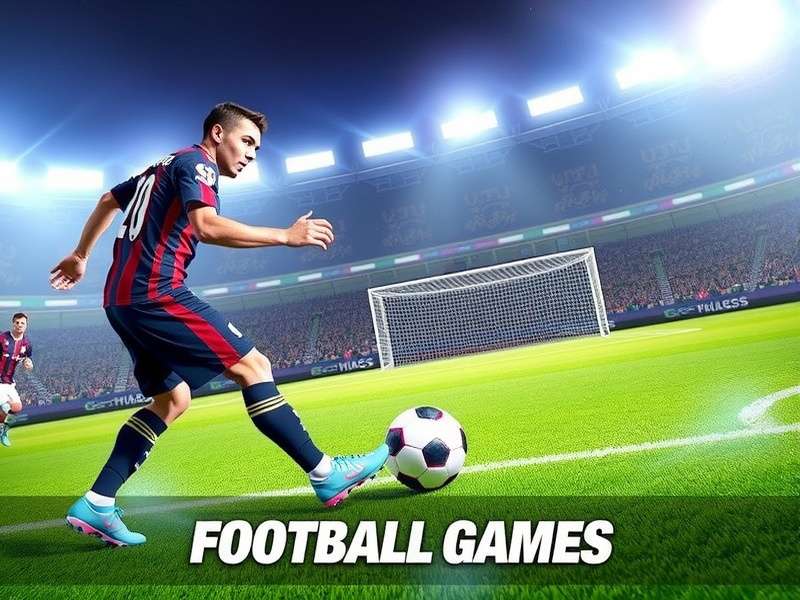 A dynamic football match scene with players in action