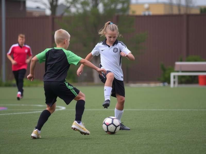 Young Indian football players training with passion on a dusty ground at sunset