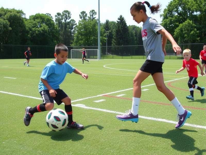 Indian football players training with cones and balls at Us Soccer Learning Center
