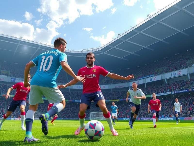 Soccer Skills Champions League – intense match on a digital pitch with Indian-inspired stadium atmosphere