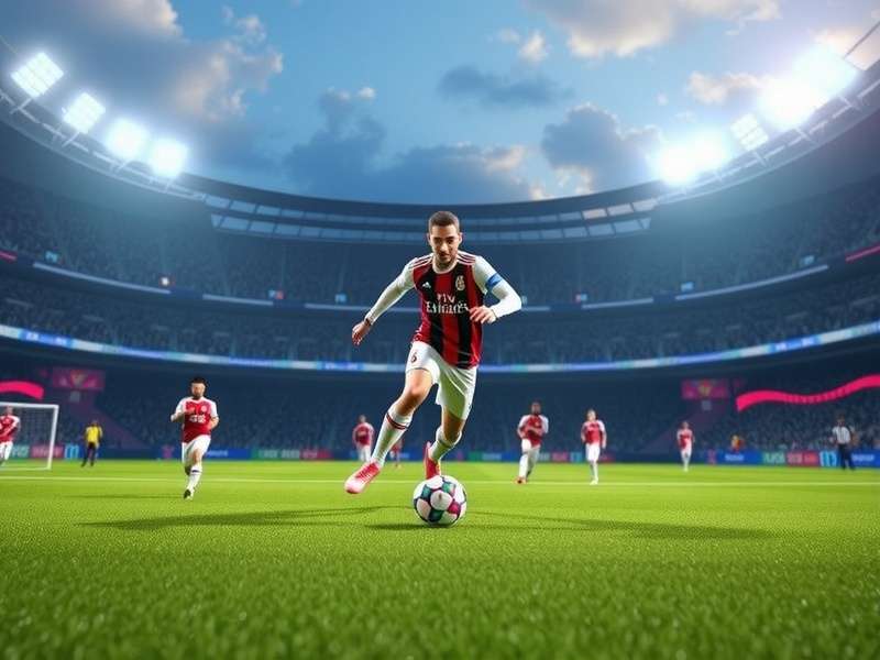 Soccer Skills Champions League 2024 gameplay action shot with stadium atmosphere and Indian players in the virtual arena